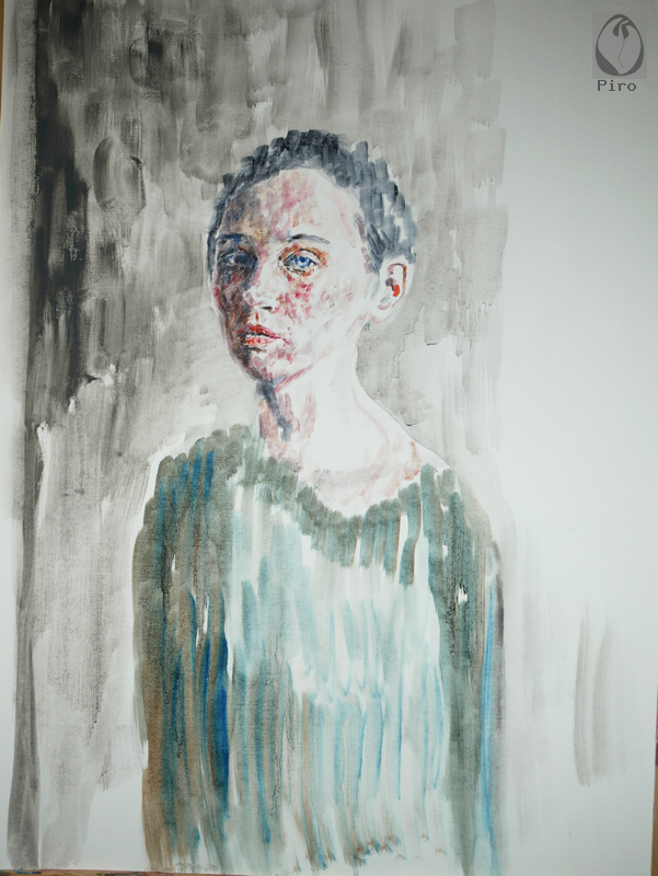 oil on paper - olio su carta di Piro